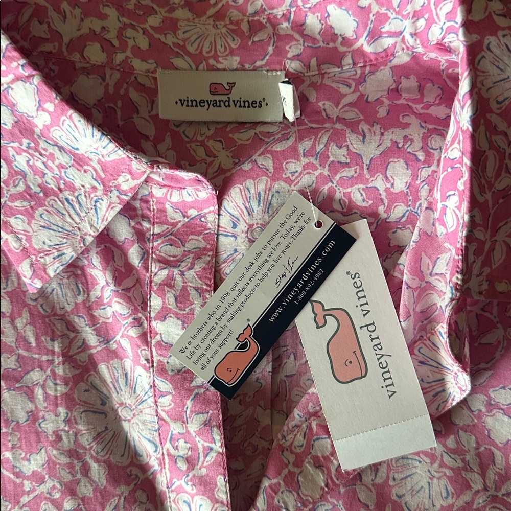 Vineyard Vines Fuscia and White Lucaya Tunic NWT - Picture 4 of 5